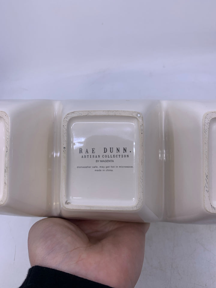 3 DIVIDED CERAMIC TRAY  EAT,TASTE,SNACK.