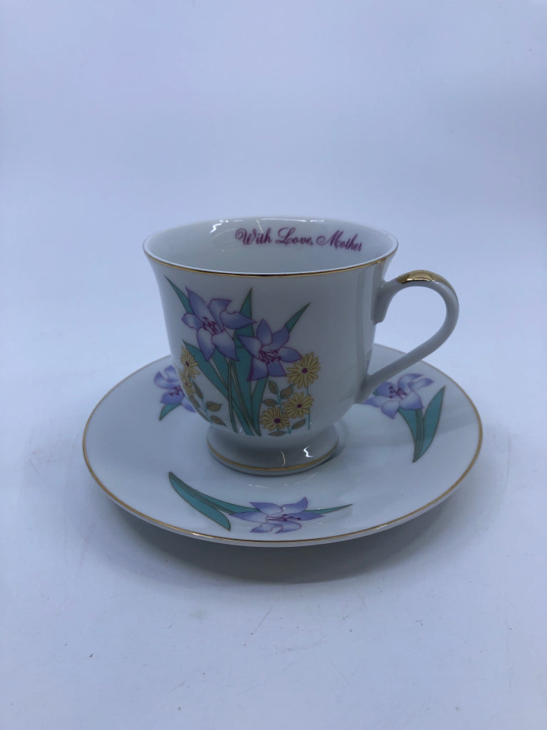 WITH LOVE, MOTHER TEACUP AND SAUCER.