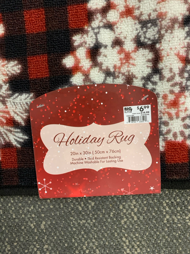 MERRY & BRIGHT CHRISTMAS RUG.