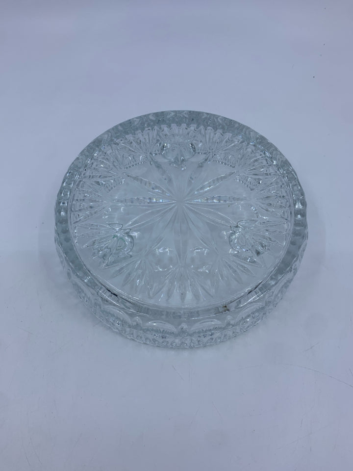 VTG CUT GLASS CANDLESTICK CENTERPIECE DISH.