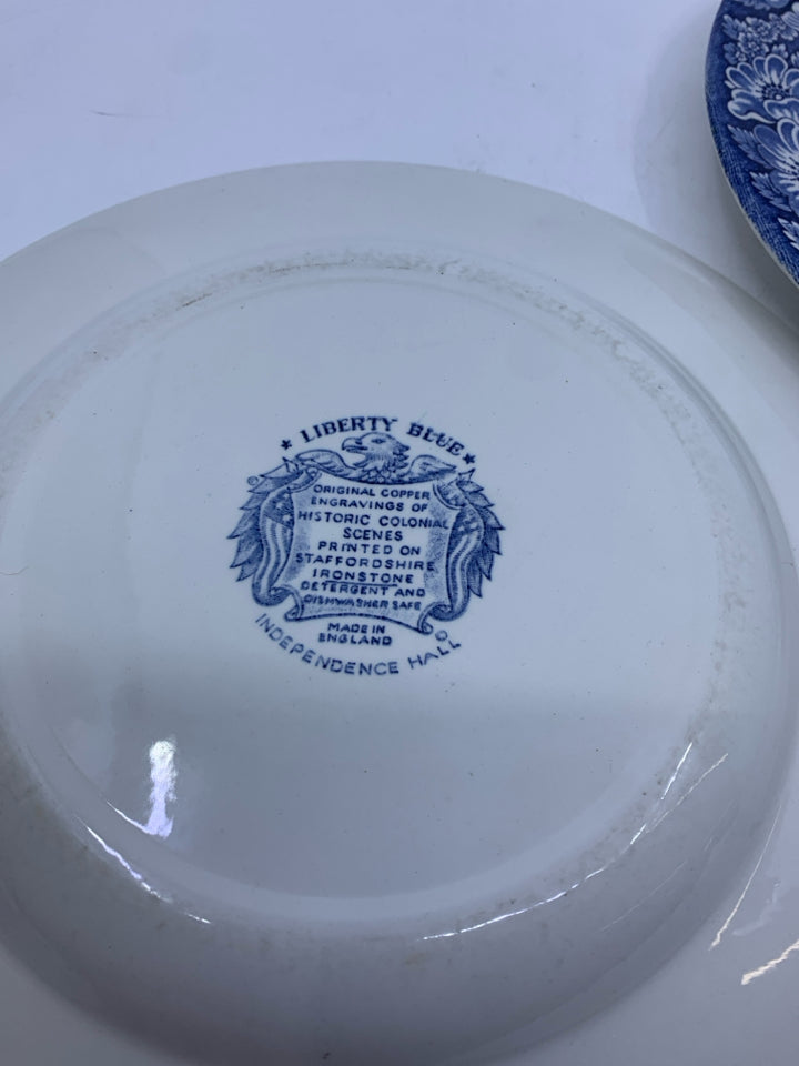 2 VTG LIBERTY BLUE PLATES.