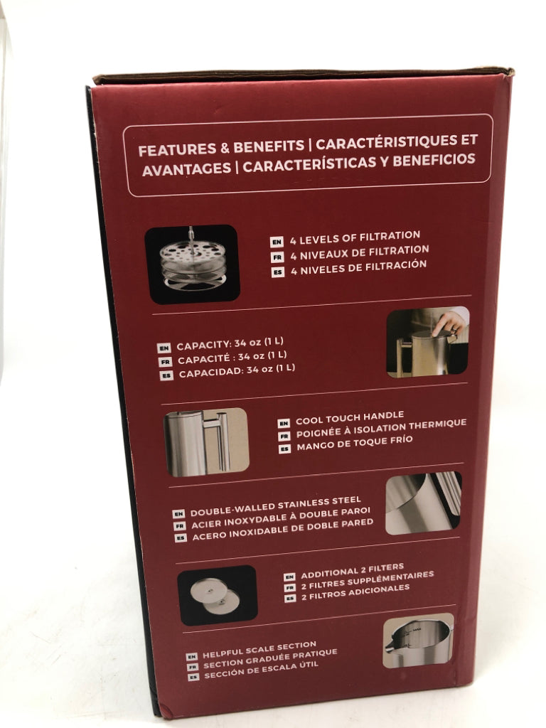 NIB FRENCH PRESS COFFEE MAKER.