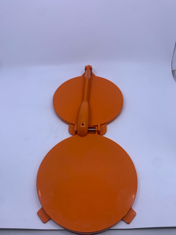 BRIGHT ORANGE TORTILLA PRESS.