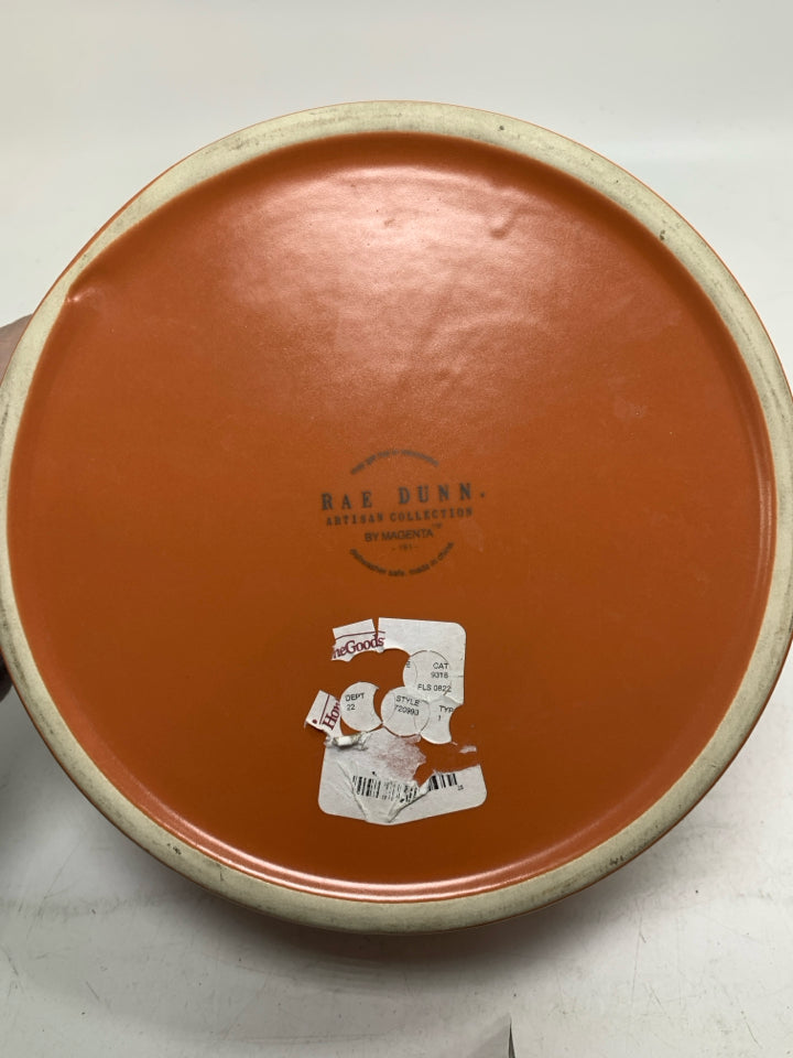 ORANGE RAE DUNN SCARY CUTE LARGE DOG BOWL/ 3.