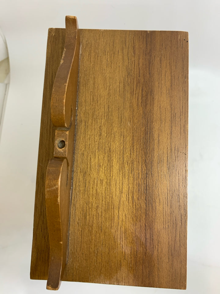 VTG WOOD JEWELRY BOX W/2 DRAWERS.