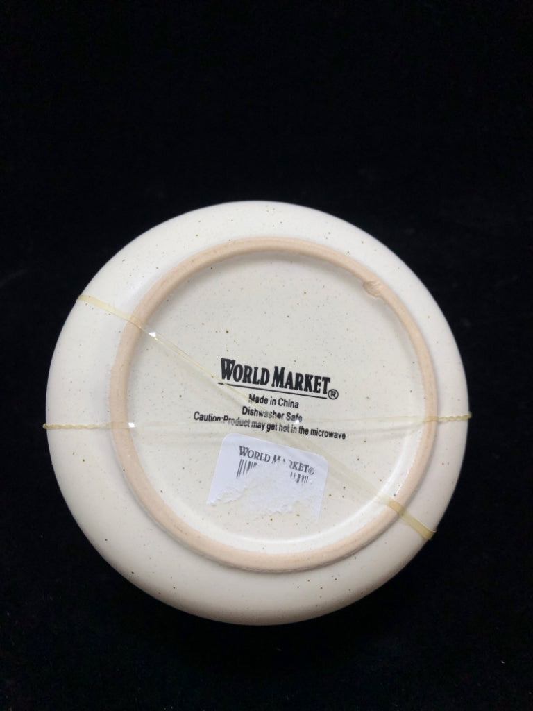 WORLD MARKET YELLOW MUSHROOM SOUP BOWL.
