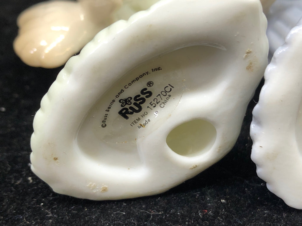 3PC VTG PORCELAIN ANGEL FIGURINES.