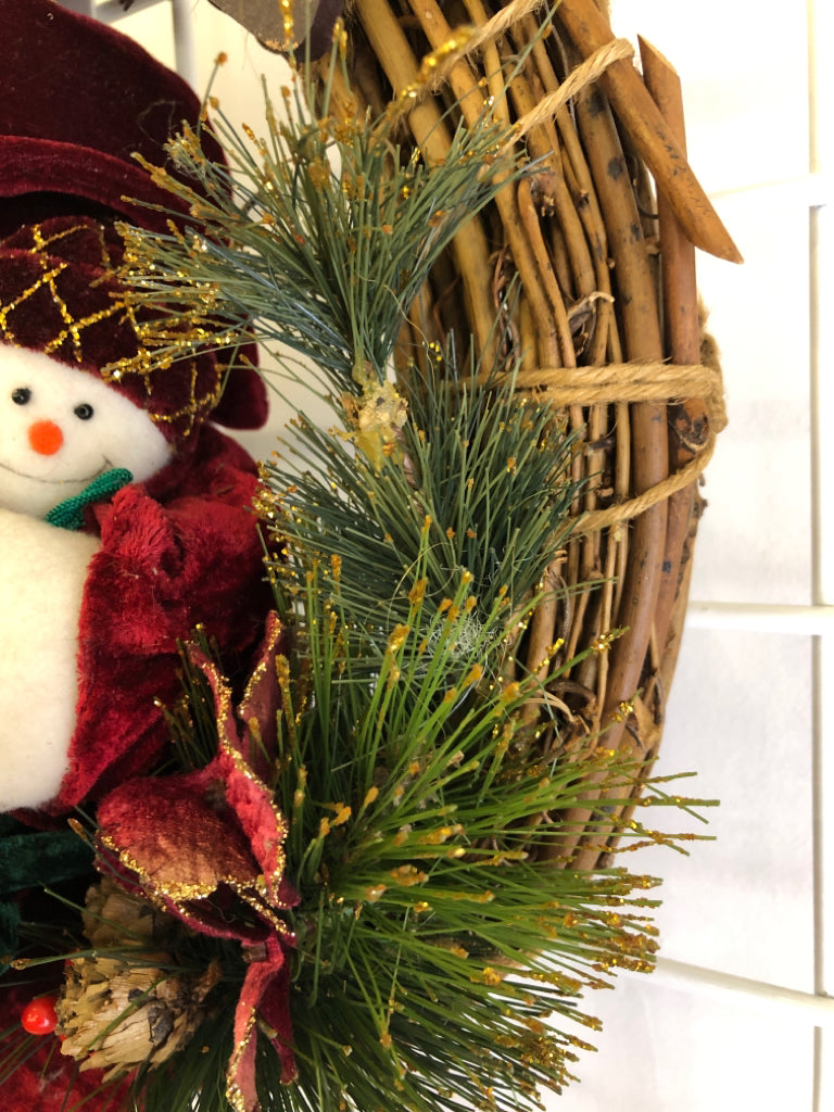 SNOWMAN "LET IT SNOW" WREATH.