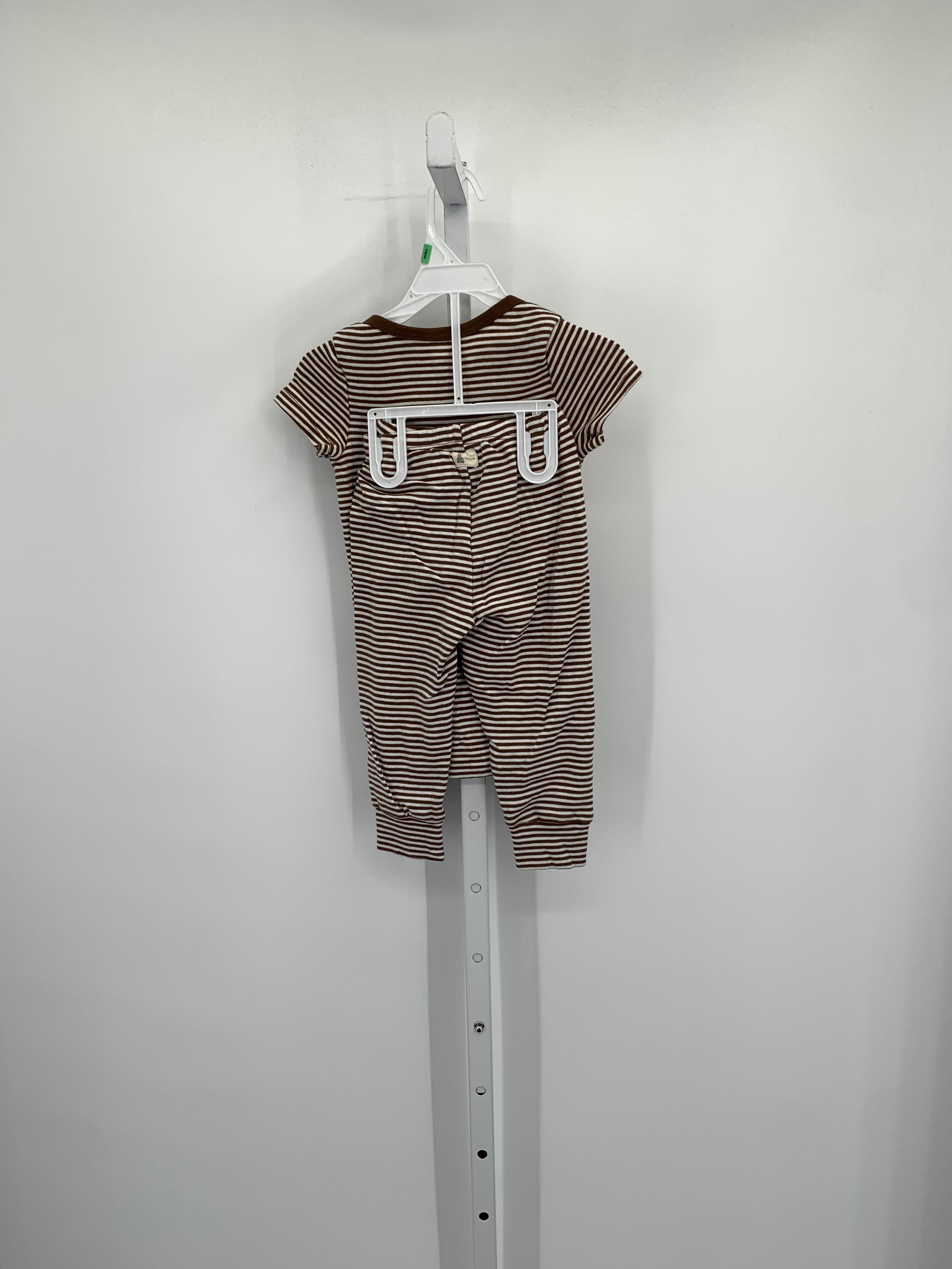 BROWN STRIPE SHORT SLV + PANTS