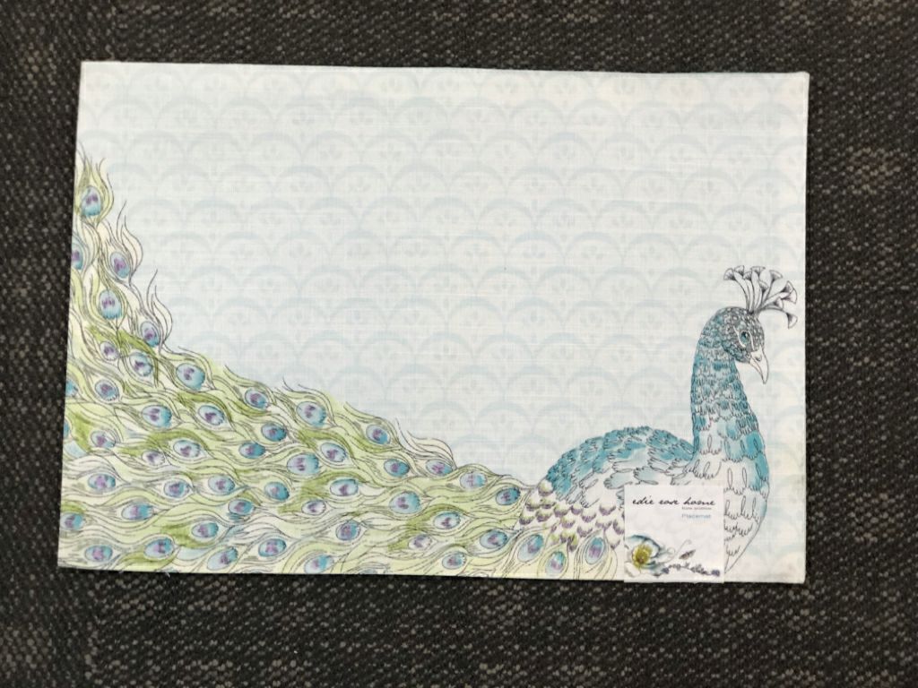 4 PEACOCK PLACEMATS.