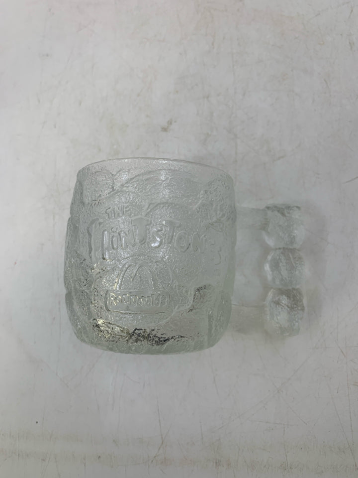 VTG FLINTSTONES ROCKY ROAD GLASS MUG.