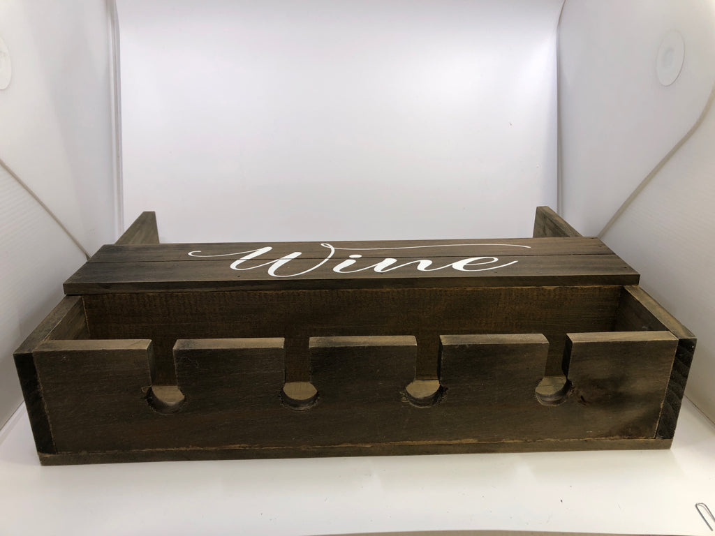 GREY WINE BOTTLE/GLASS WALL HANGING HOLDER.