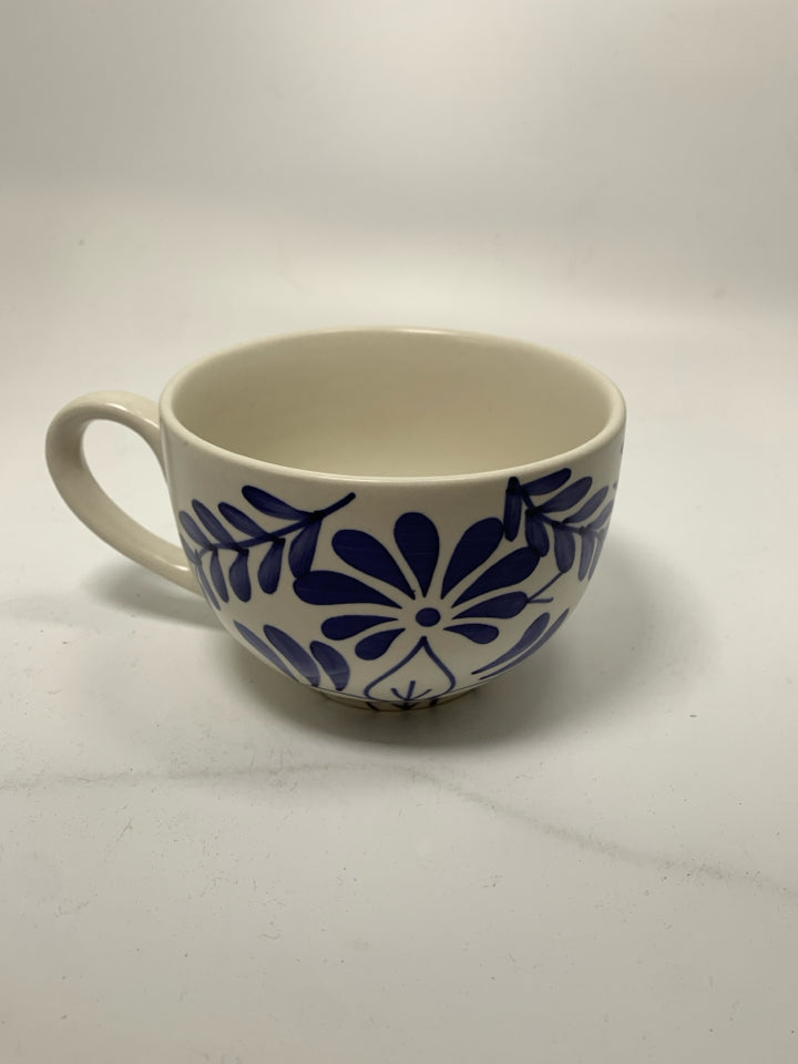 BLUE FLORAL SOUP MUG.