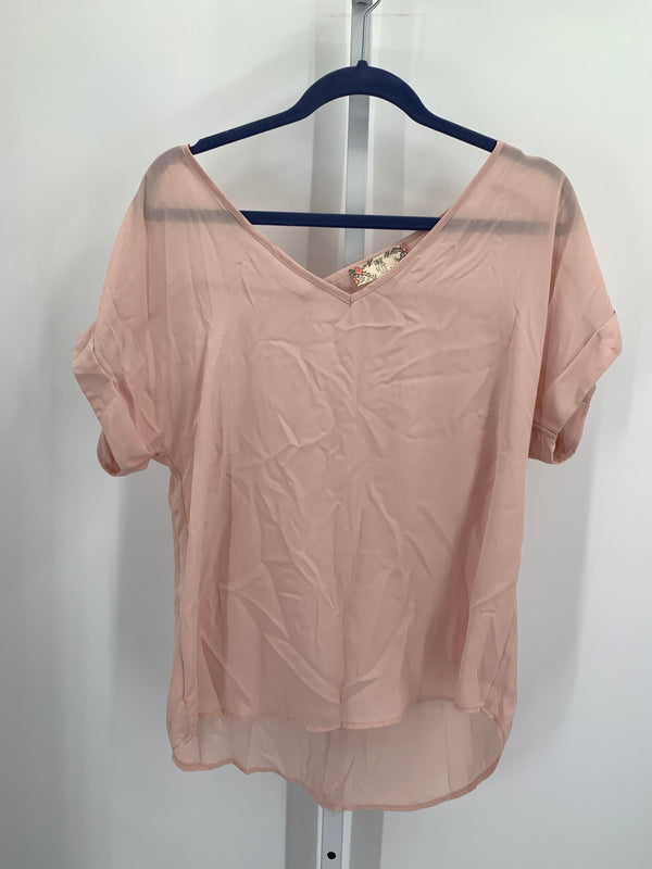 Pink Rose Size Extra Large Juniors Short Sleeve Shirt