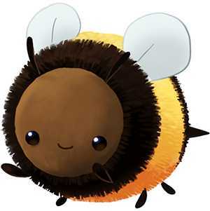 Mini Squishable Fuzzy Bumblebee. 7"