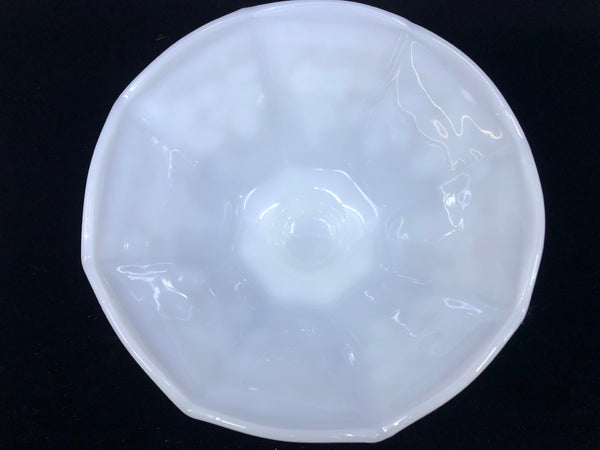 MILK GLASS FOOTED BOWL.
