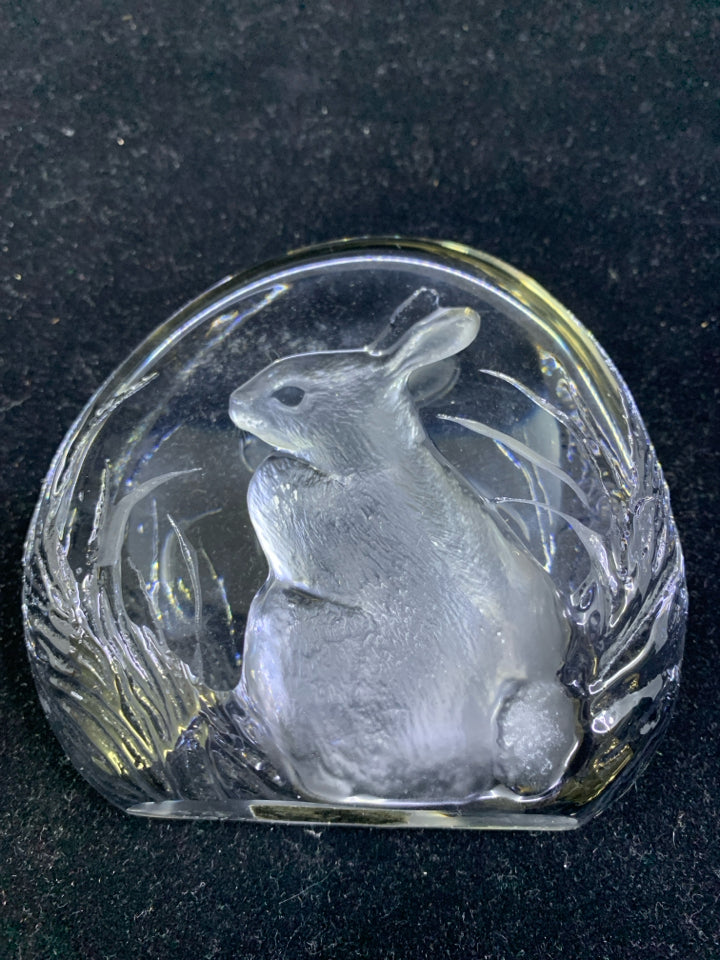 MATS IONASSON HEAVY CARVED BUNNY PAPER WEIGHT.
