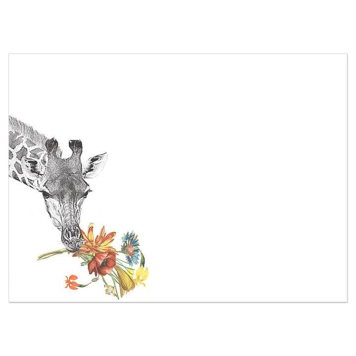 Floral Giraffe Thanks, Thank You Card