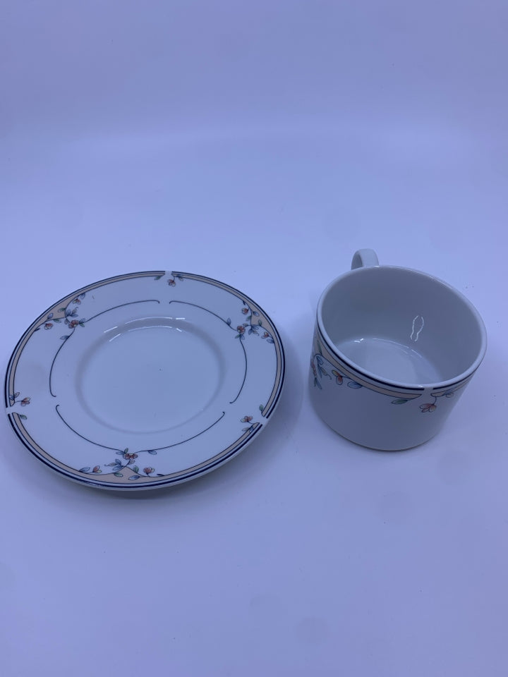 24PC FLORAL TEACUP AND SAUCER SET- SVC FOR 12.