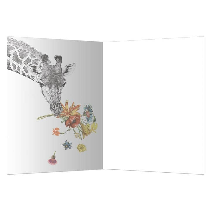 Floral Giraffe Thanks, Thank You Card