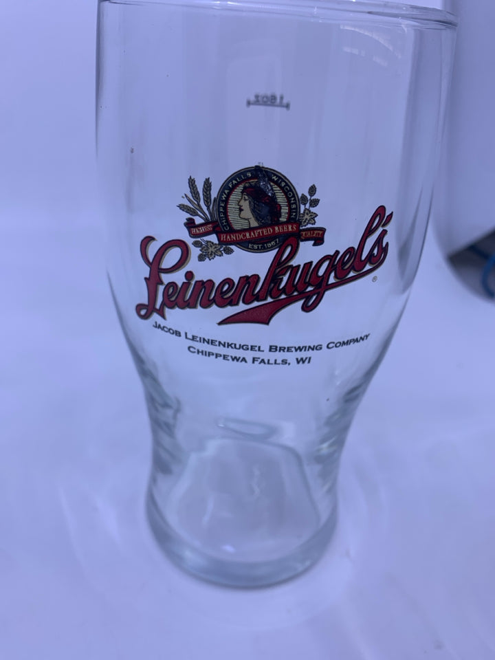 4 LEINENKUGEL'S BEER GLASSES.