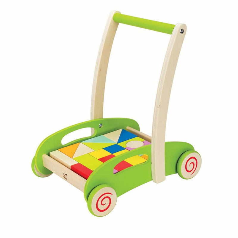 Hape Block & Roll Wooden Push & Pull Toy Cart *Missing Some Blocks*