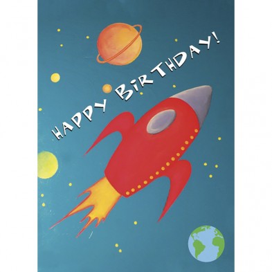 Rocket Birthday, Birthday Card