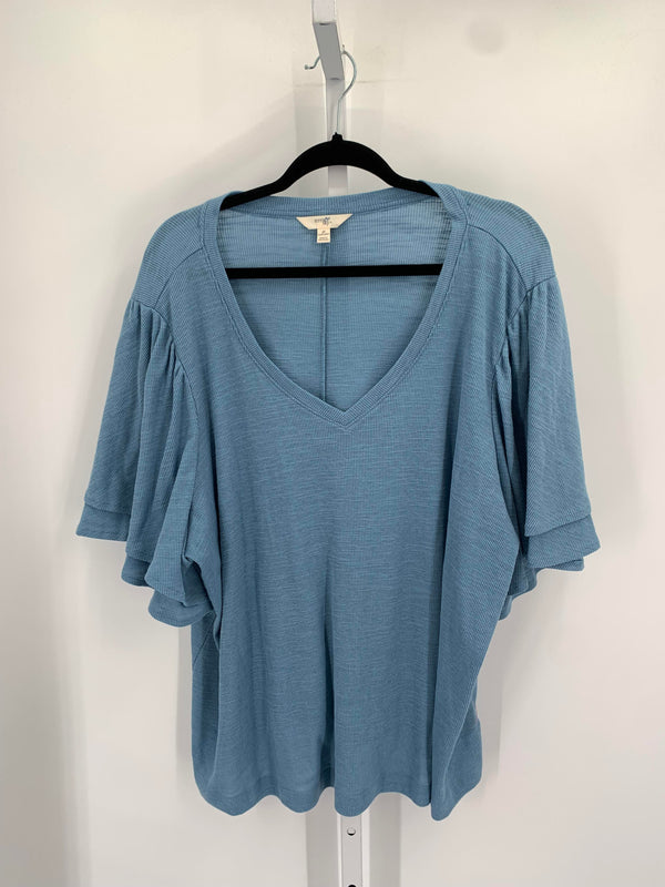 Terra & Sky Size 3X Womens Short Sleeve Shirt