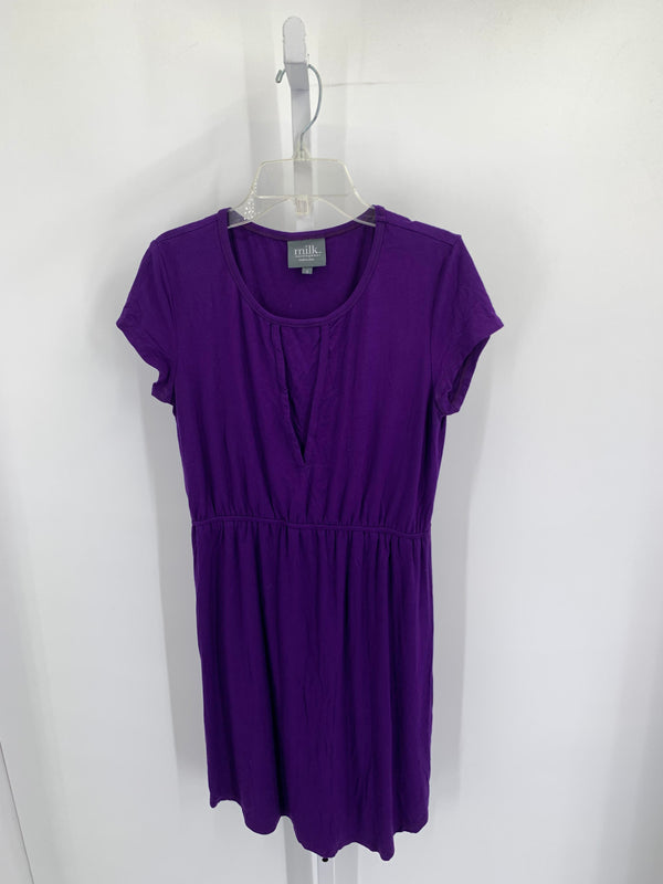 Purple Size Small Maternity Short Sleeve Dress