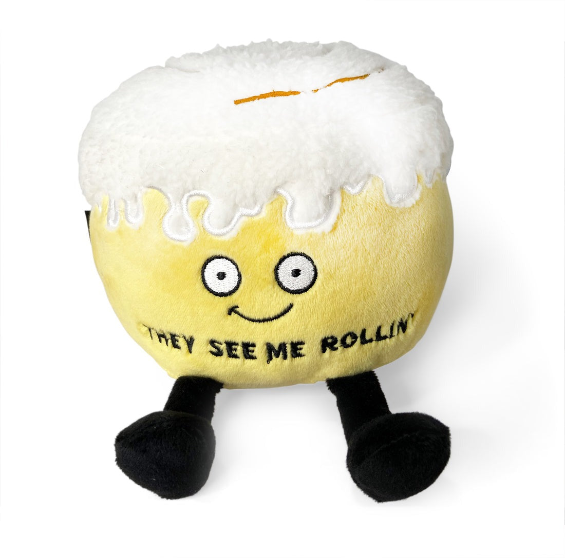 "They See Me Rollin'" Plush Cinnamon Roll Bun"