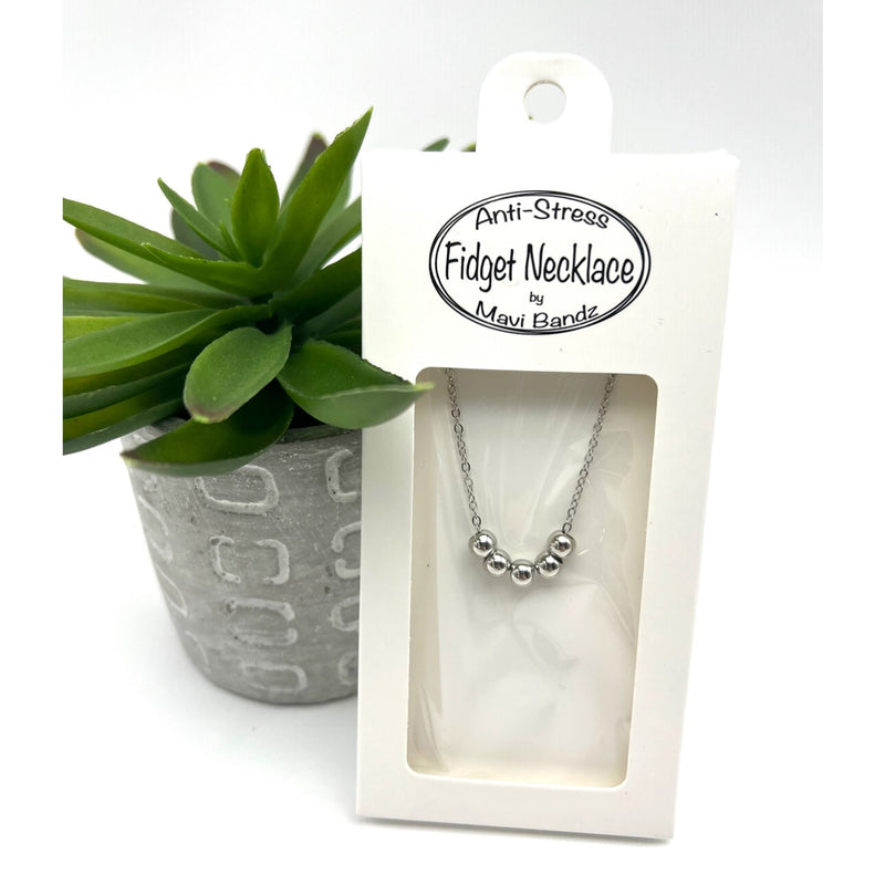 Fidget Anti Anxiety Silver Ball Necklace