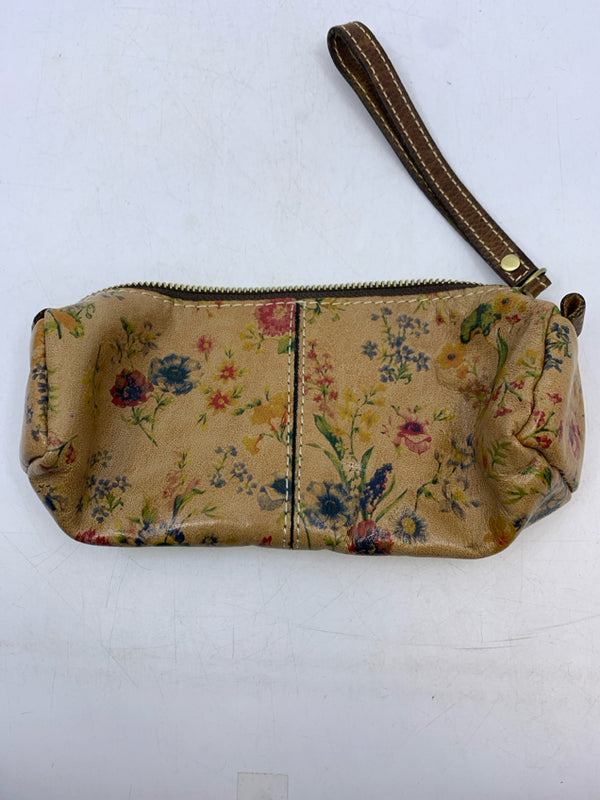 Small Round Floral Leather Cosmetic/ Pencil Case