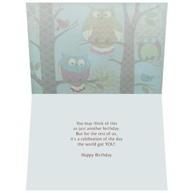 Whimsical Owl, Birthday Card