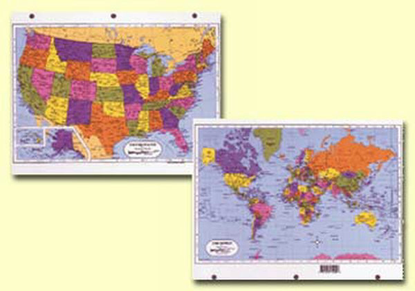 US/World 8 1/2 x 11" Binder Map