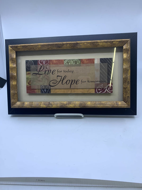 LIVE FOR TODAY SHADOWBOX STYLE WALL ART.