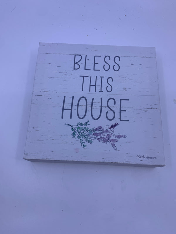 "BLESS THIS HOUSE" CANVAS WALL ART.