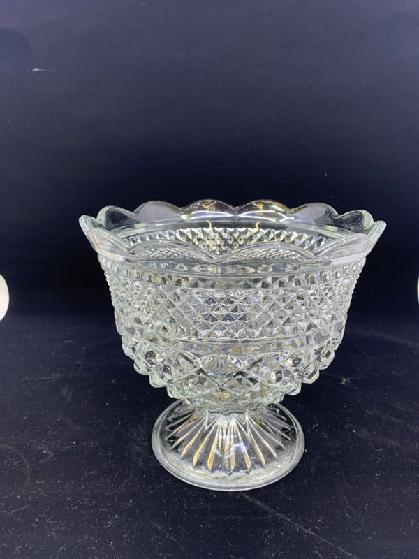 CUT GLASS FOOTED BOWL.
