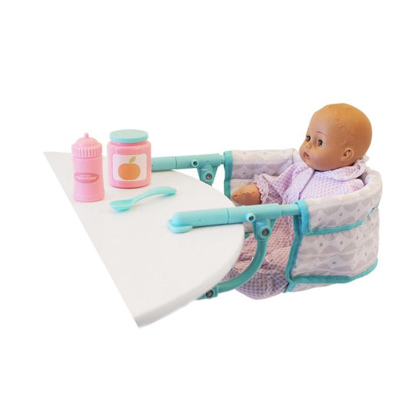NEW Clip-on Doll High Chair Soft Gray