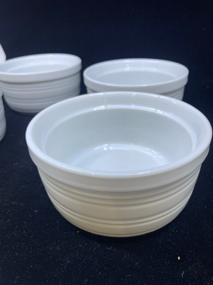 4 RIBBED SOUP/ CEREAL BOWLS.