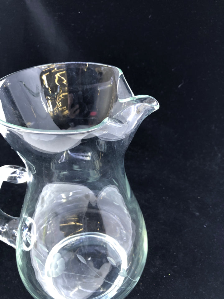 PRINCESS HOUSE GLASS PITCHER WITH ICE LIP.
