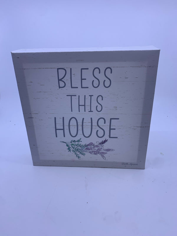 "BLESS THIS HOUSE" CANVAS WALL ART.
