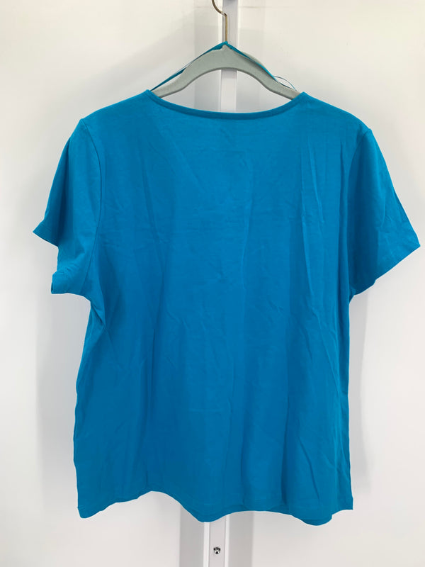 Laura Scott Size Medium Petite Petite Short Sleeve Shirt