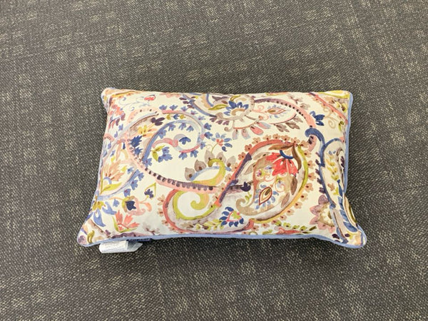 BLUE WATER COLOR STYLE PAISLEY PRINT DOW FEATHER PILLOW.
