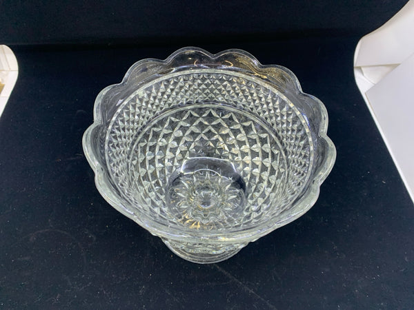CUT GLASS FOOTED BOWL.