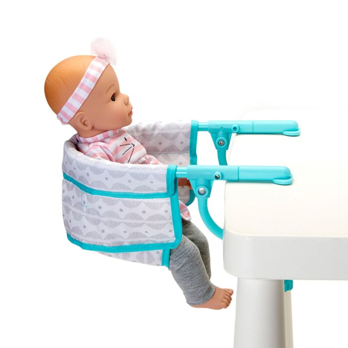 NEW Clip-on Doll High Chair Soft Gray