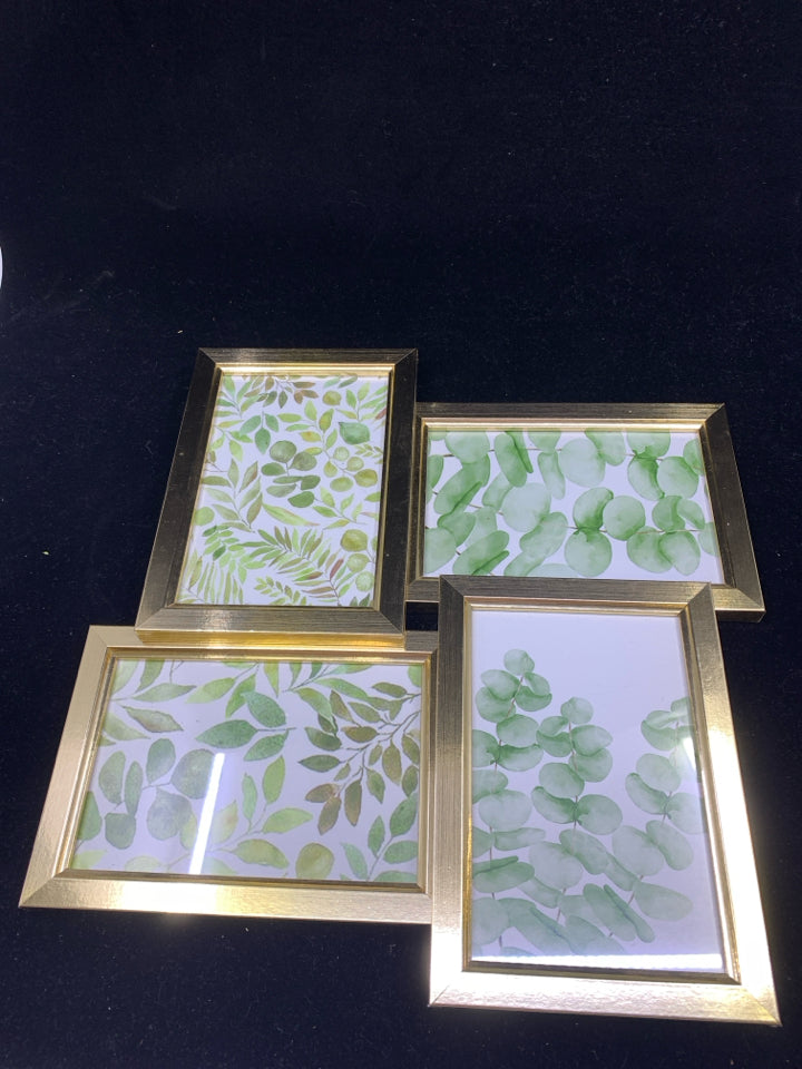GREENERY IN GOLD FRAME WALL HANGING.