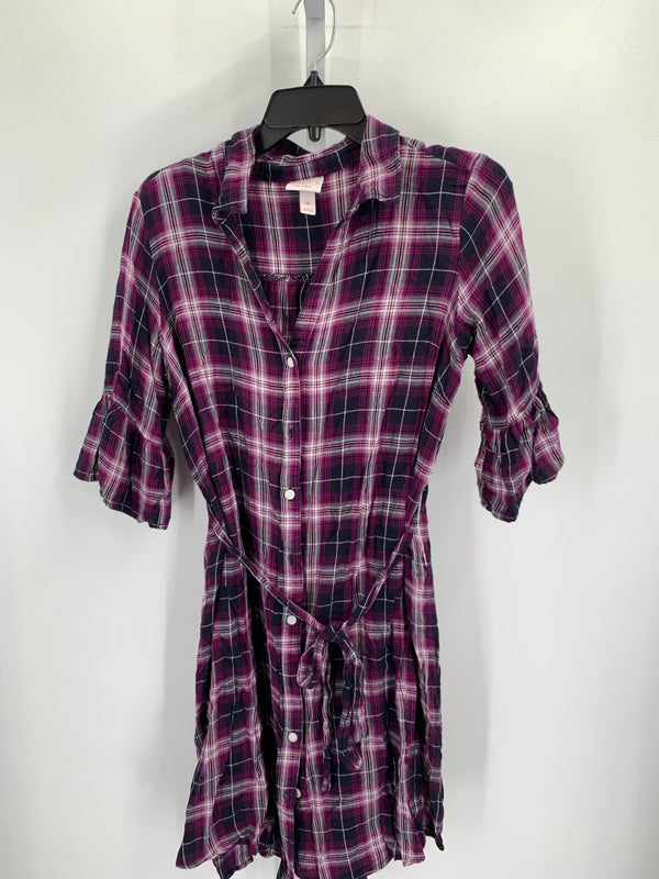 Isabel Blk/Wht Size Medium Maternity Short Sleeve Dress